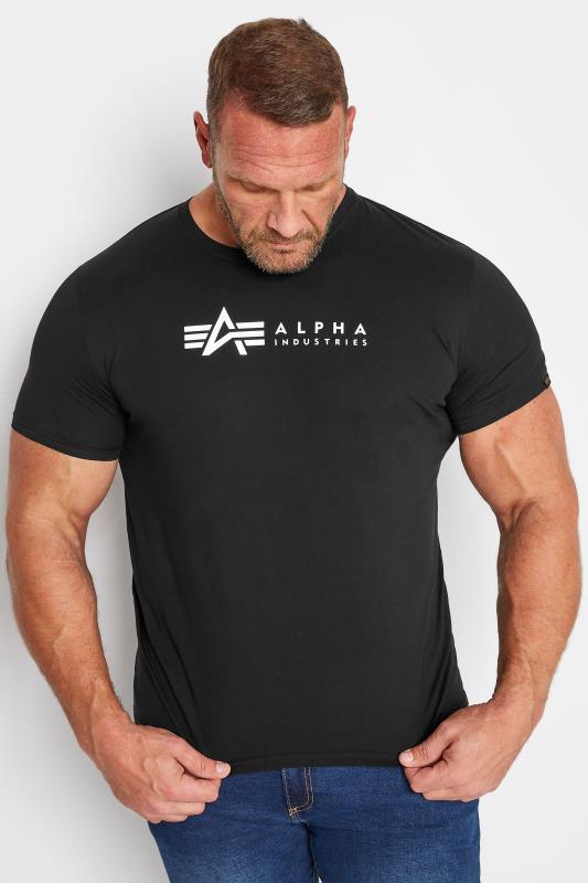 ALPHA INDUSTRIES Big & Tall 2 PACK Black Logo T-Shirts 3