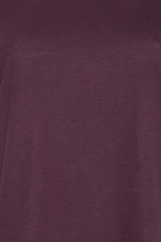 YOURS Curve Plus Size Dark Purple Long Sleeve Basic Top | Yours Clothing  5