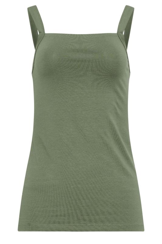 LTS Tall Women's Khaki Green Square Neck Cami Vest Top | Long Tall Sally 5