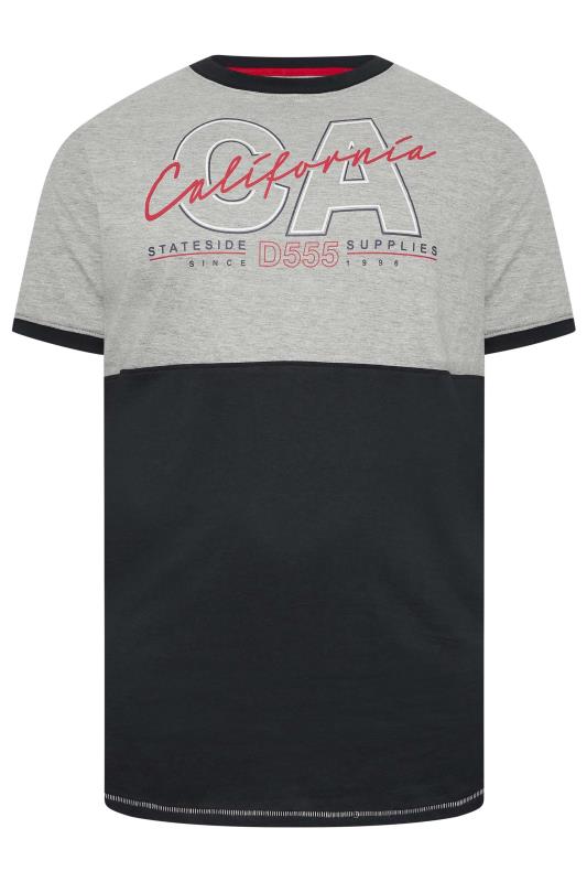 D555 Big & Tall Grey California Cut & Sew T-Shirt | BadRhino 3