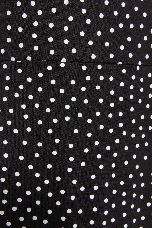 LTS Tall Black Polka Dot Spilt Front Dress 3
