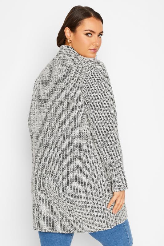 Curve Plus Size Grey Textured Cardigan | Yours Clothing  3