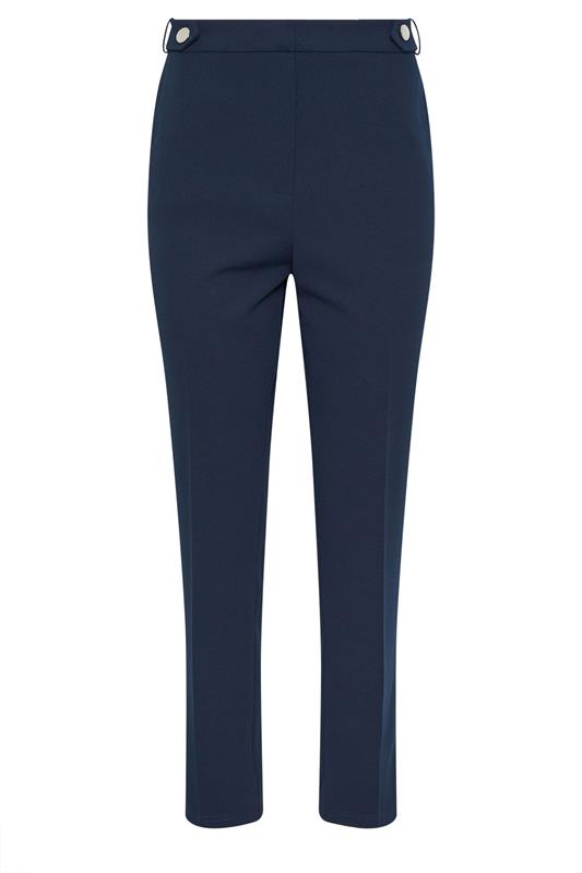 M&Co Navy Blue Tab Detail Tailored Trousers | M&Co 6