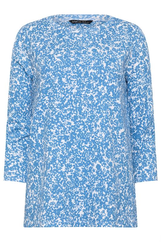 M&Co Blue Ditsy Floral Cotton Top | M&Co 5