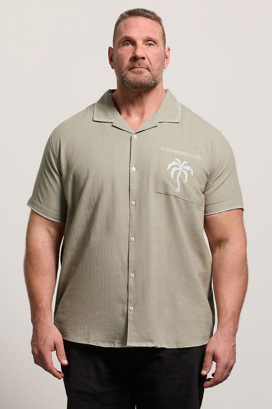 BadRhino Big & Tall Brown Heavyweight Embroidered Shirt | BadRhino  1