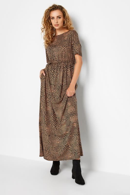 LTS Tall Brown Leopard Print Pocket Midaxi Dress 1