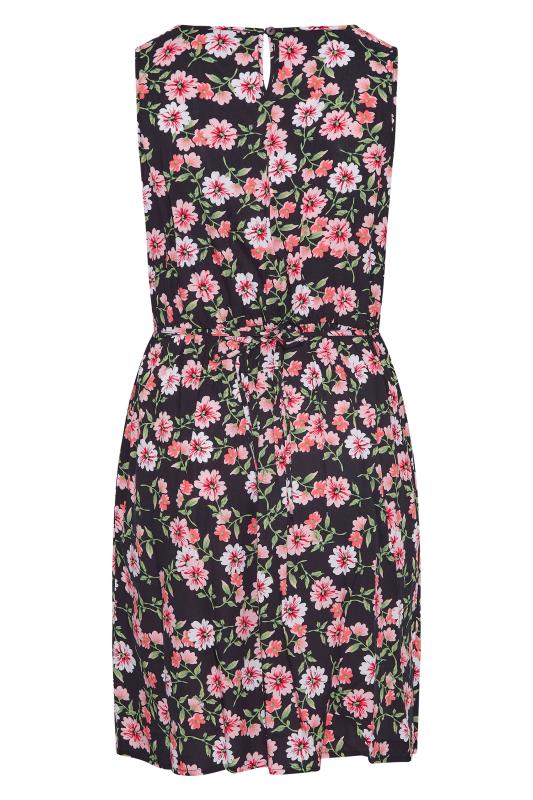 Curve Black Floral Sleeveless Midi Dress | Yours Clothing 7