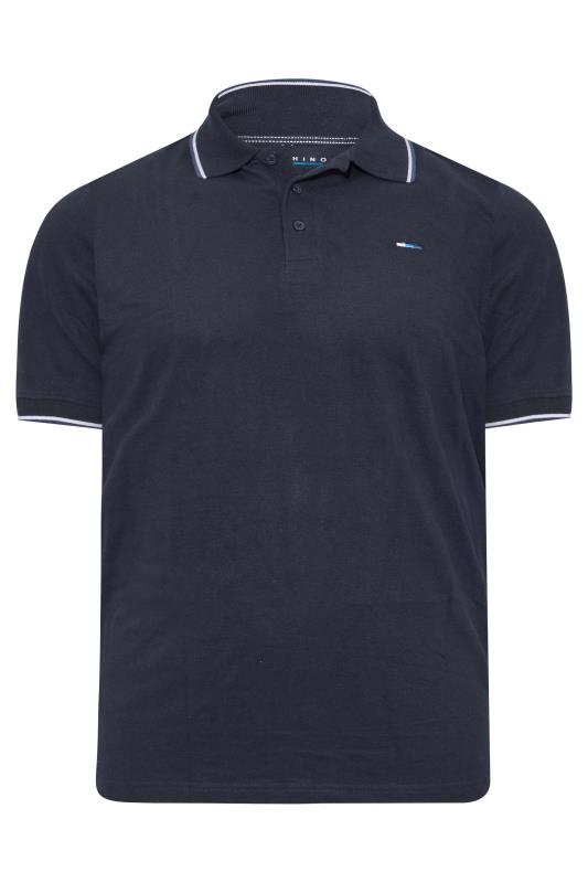 BadRhino Navy Blue 3 Pack Essential Tipped Polo Shirts | BadRhino 3