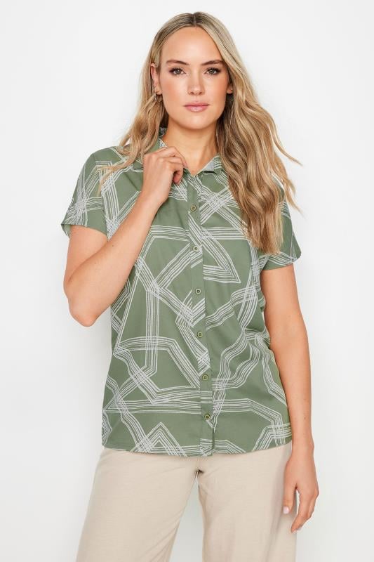 Tall  LTS Tall Khaki Green Abstract Print Shirt