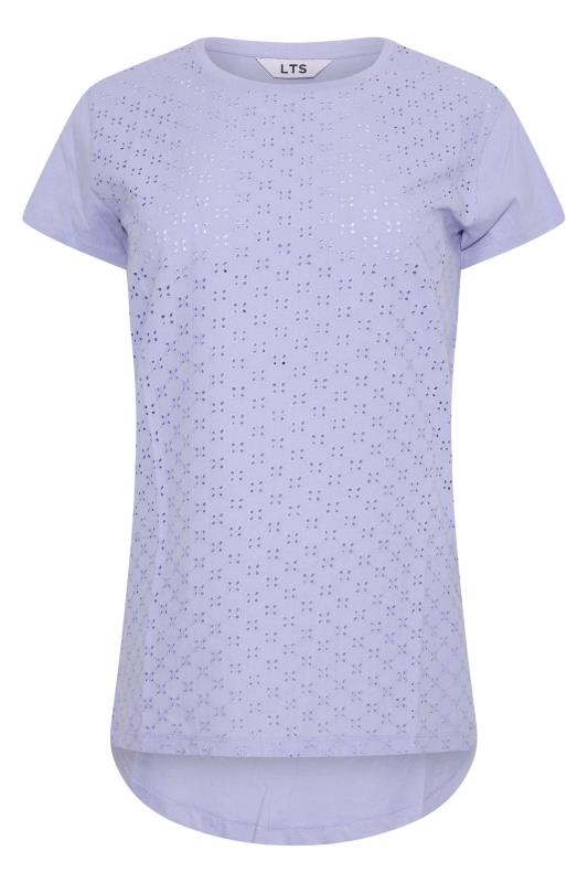 LTS Tall Purple Broderie Anglaise T-Shirt 6