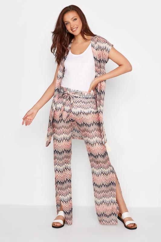 LTS Tall Pink Patterned Crochet Rope Tie Cardigan | Long Tall Sally 3