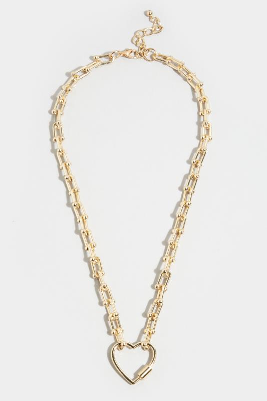 Gold Tone Heart Chain Necklace | Yours Clothing 2