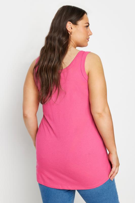 YOURS Plus Size 3 PACK Pink & Blue Vest Tops | Yours Clothing 5