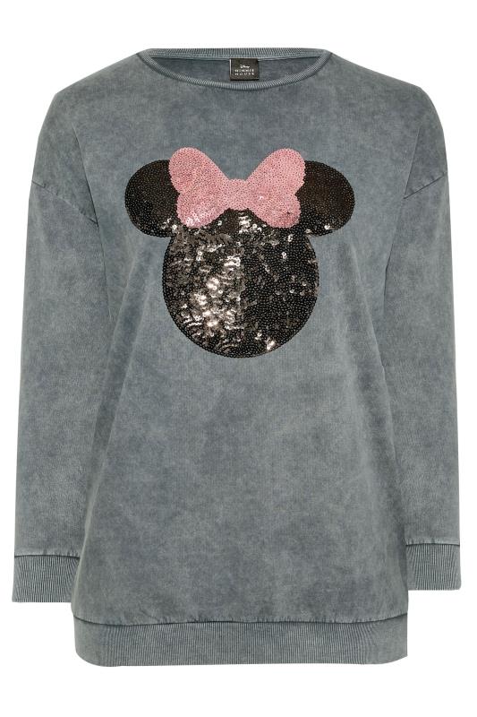 DISNEY Grey Washed Minnie Mouse Sequin Sweatshirt_F.jpg