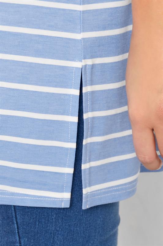 LIMITED COLLECTION Curve Blue & White Stripe Oversized T-Shirt 4