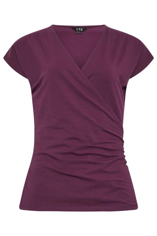 LTS Tall Women's 2 PACK Forest Green & Wine Red Short Sleeve Wrap Tops | Long Tall Sally 10