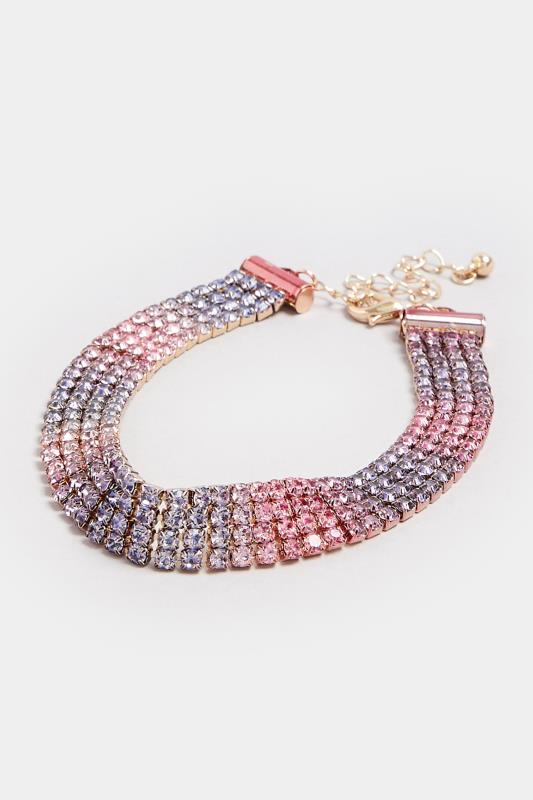 Gold Tone Ombre Diamante Bracelet | Yours Clothing 2