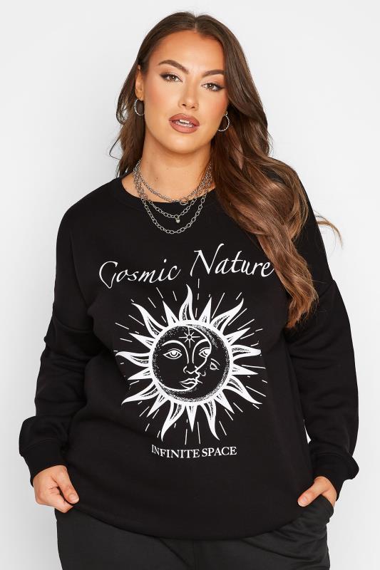 Curve Sun & Moon 'Cosmic Nature' Black Sweatshirt 1