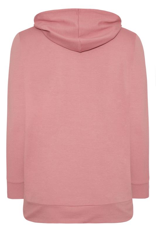 Plus Size Pink Zip Through Hoodie | Yours Clothing 7