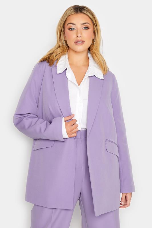 YOURS Plus Size Lavender Purple Blazer | Yours Clothing  2