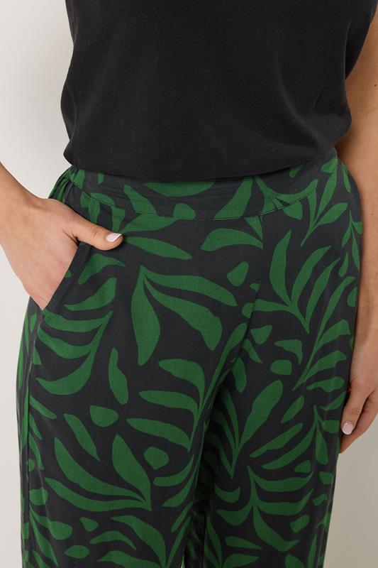 LTS Tall Women's Black Palm Print Wide Leg Trousers | Long Tall Sally 5