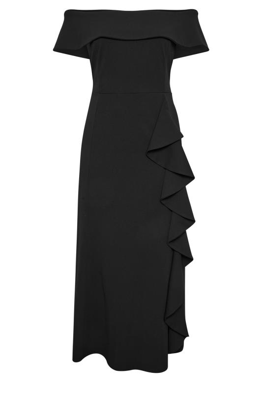 YOURS LONDON Plus Size Black Ruffle Bardot Maxi Dress | Yours Clothing 5