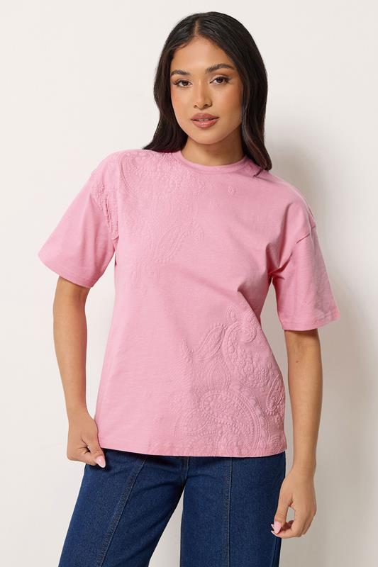  PixieGirl Petite camiseta rosa con estampado de paisley