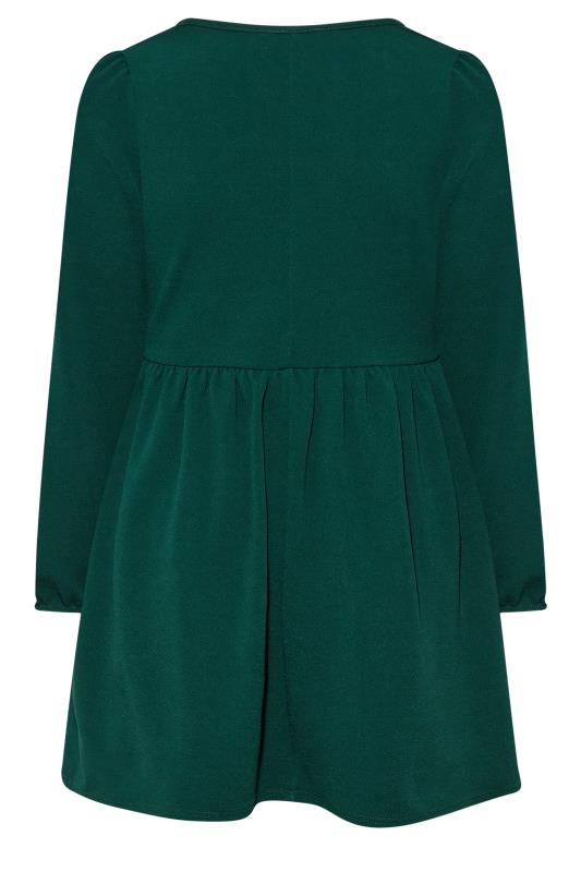 LIMITED COLLECTION Plus Size Forest Green Hook & Eye Peplum Top | Yours Clothing 7
