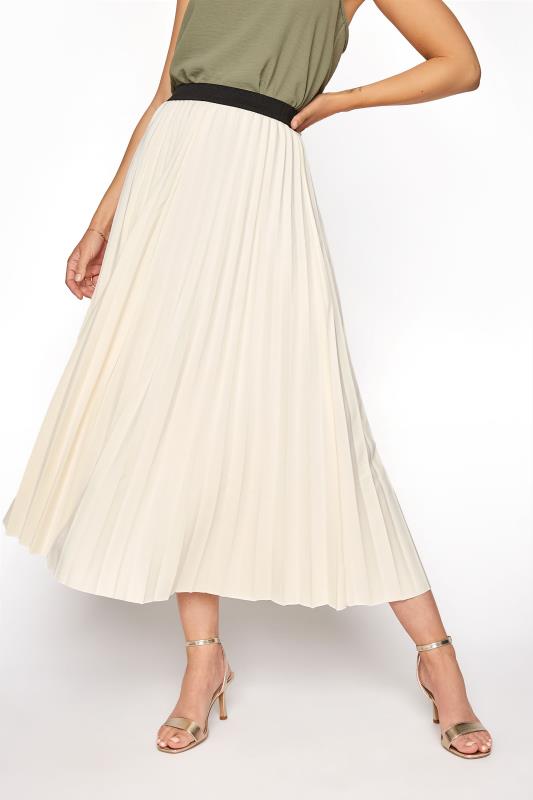 LTS Ivory Pleated Midi Skirt | Long Tall Sally