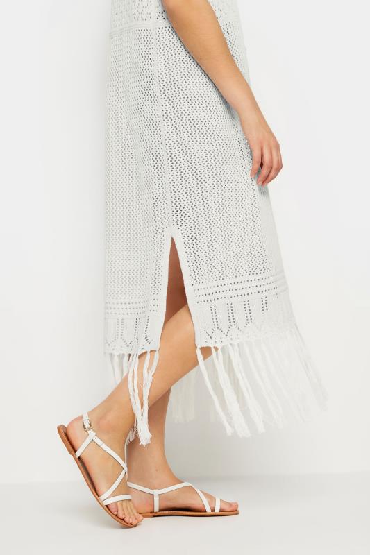 LTS Tall Women's White Crochet Longline Waistcoat | Long Tall Sally 5