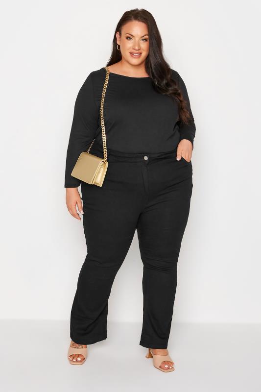 Plus Size Black Straight Leg Fit Stretch RUBY Jeans | Yours Clothing 2