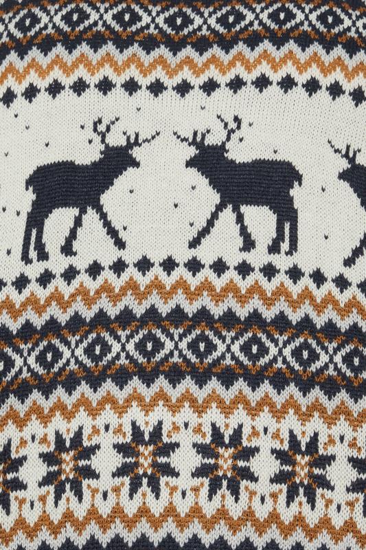 D555 Big & Tall Navy & White Reindeer Christmas Jumper | BadRhino 3