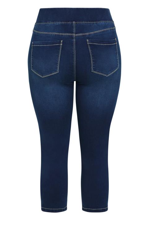 Evans Blue Dark Wash Pull On Skinny Petite Jeans 4