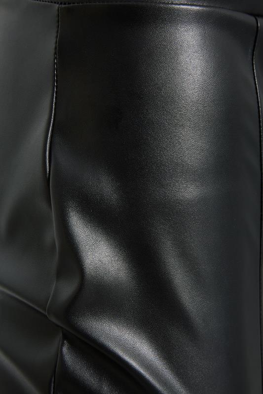 LTS Tall Black Leather Look Slim Leg Trousers 3