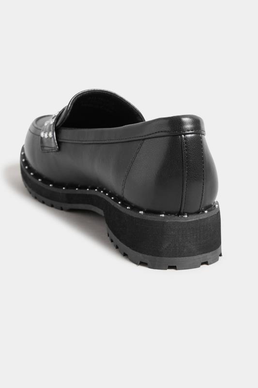 LTS Black Stud Loafers In Standard D Fit | Long Tall Sally 4