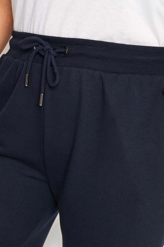 YOURS Plus Size Curve Navy Blue Jogger Shorts | Yours Clothing  3