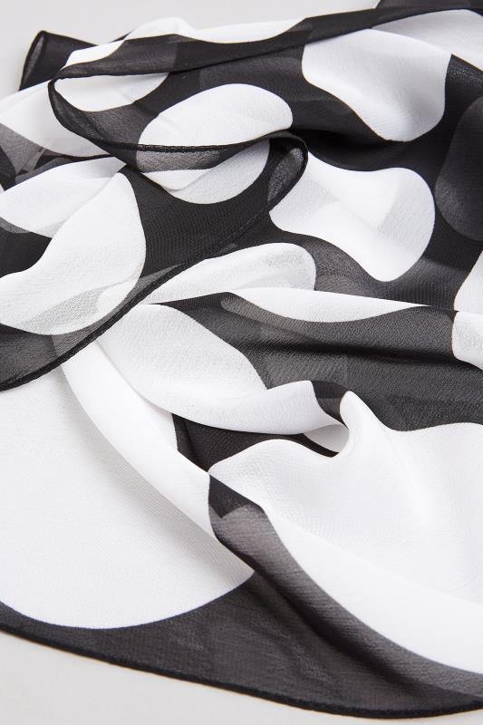 Black & White Spot Print Scarf | Yours Clothing 6