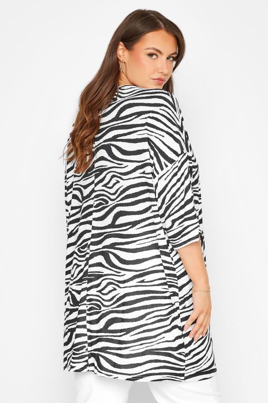Plus Size White Zebra Print Oversized T-Shirt | Yours Clothing 3