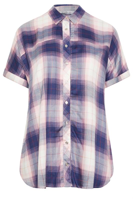 YOURS Plus Size Purple Check Print Shirt | Yours Clothing 5