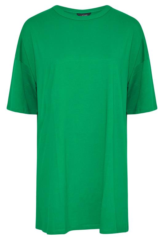 Plus Size Green Oversized Tunic T-Shirt Dress | Yours Clothing 6