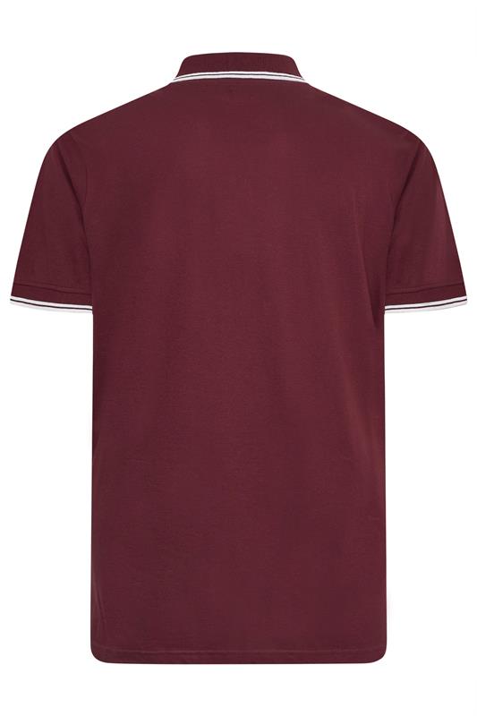 BadRhino Big & Tall Burgundy Red Tipped Polo Shirt | BadRhino 7