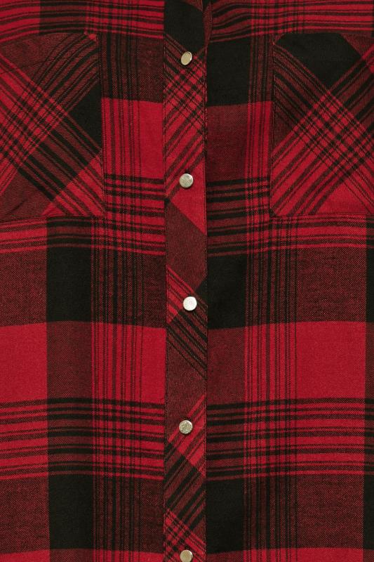 Plus Size Red Check Boyfriend Shirt | Yours Clothing 5