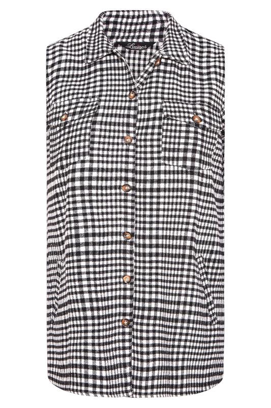 LIMITED COLLECTION Curve Black & White Checked Sleeveless Shacket 6
