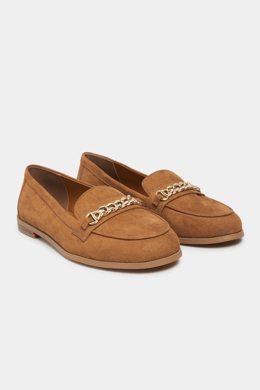 LTS Tan Brown Chain Loafers In Standard Fit | Yours Clothing 2
