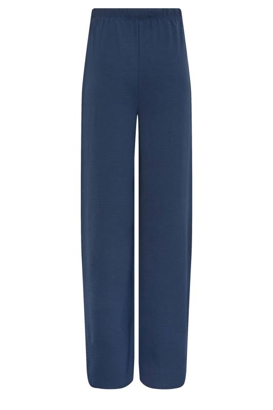 LTS Tall Navy Blue Crepe Wide Leg Trousers | Long Tall Sally 6