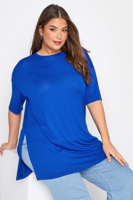 Plus Size Cobalt Blue Oversized T-Shirt | Yours Clothing  4