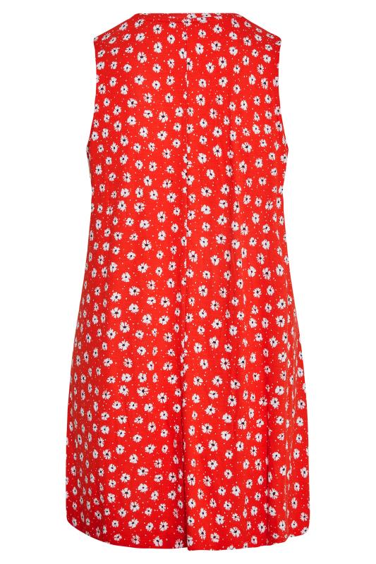 Plus Size Red Daisy Swing Vest Top | Yours Clothing 6