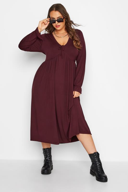 LIMITED COLLECTION Plus Size Plum Purple Midaxi Dress | Yours Clothing 1