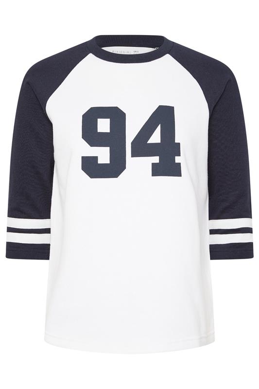 PixieGirl Petite Women's Navy Blue '94' Slogan Top | PixieGirl 5