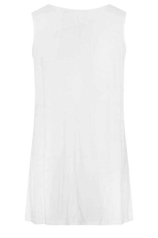 Plus Size White Swing Vest Top | Yours Clothing 6